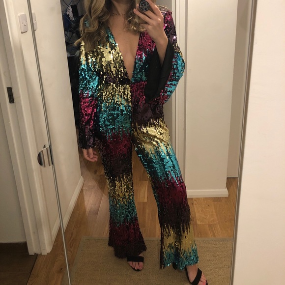 boohoo rainbow jumpsuit